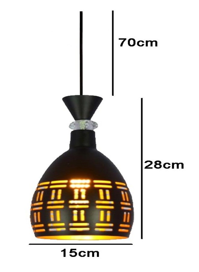 Keyplus Aluminium Long Cuting 3 Light Linear Cluster Hanging Light Ceiling Pendant Lamp, Black - Image 3